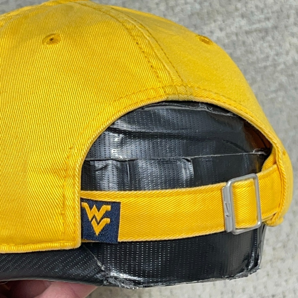 West Virginia Mountaineers Hat Cap Strap Back Nike Swoosh Dad WVU Yellow Adult - Picture 4 of 8